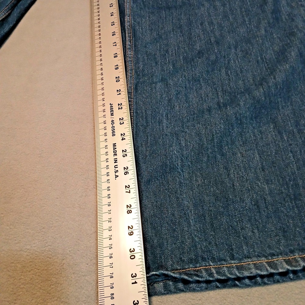 Zara Women's Wonky Crisscross High-Rise Wide-Leg Denim Jeans Blue Size 12 - Picture 6 of 13